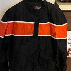 Harley-Davidson Black and Orange Windbreaker